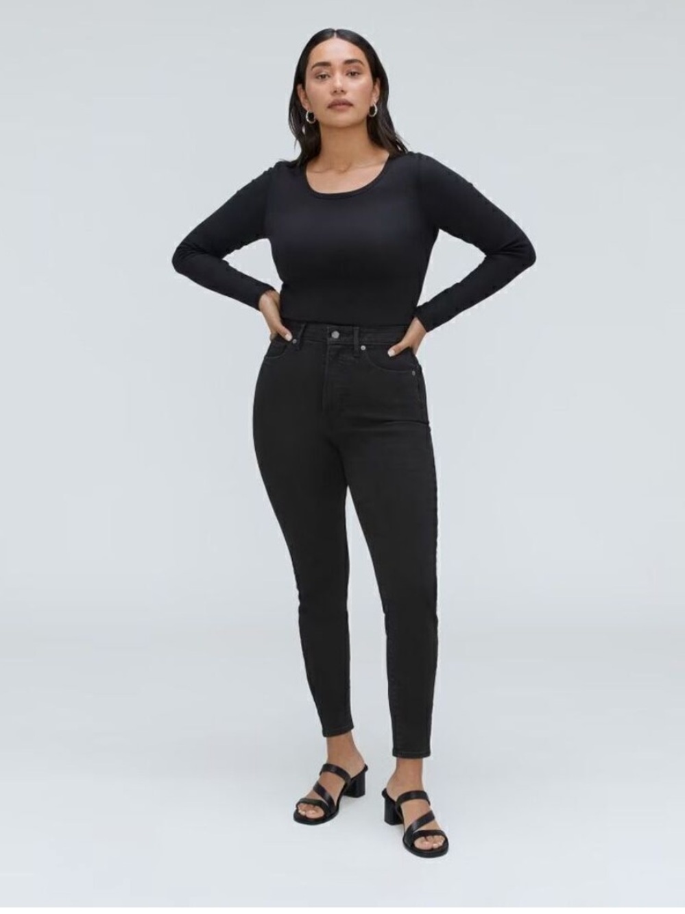 Everlane The Curvy Way-High Skinny Jean, 26 Crop Black